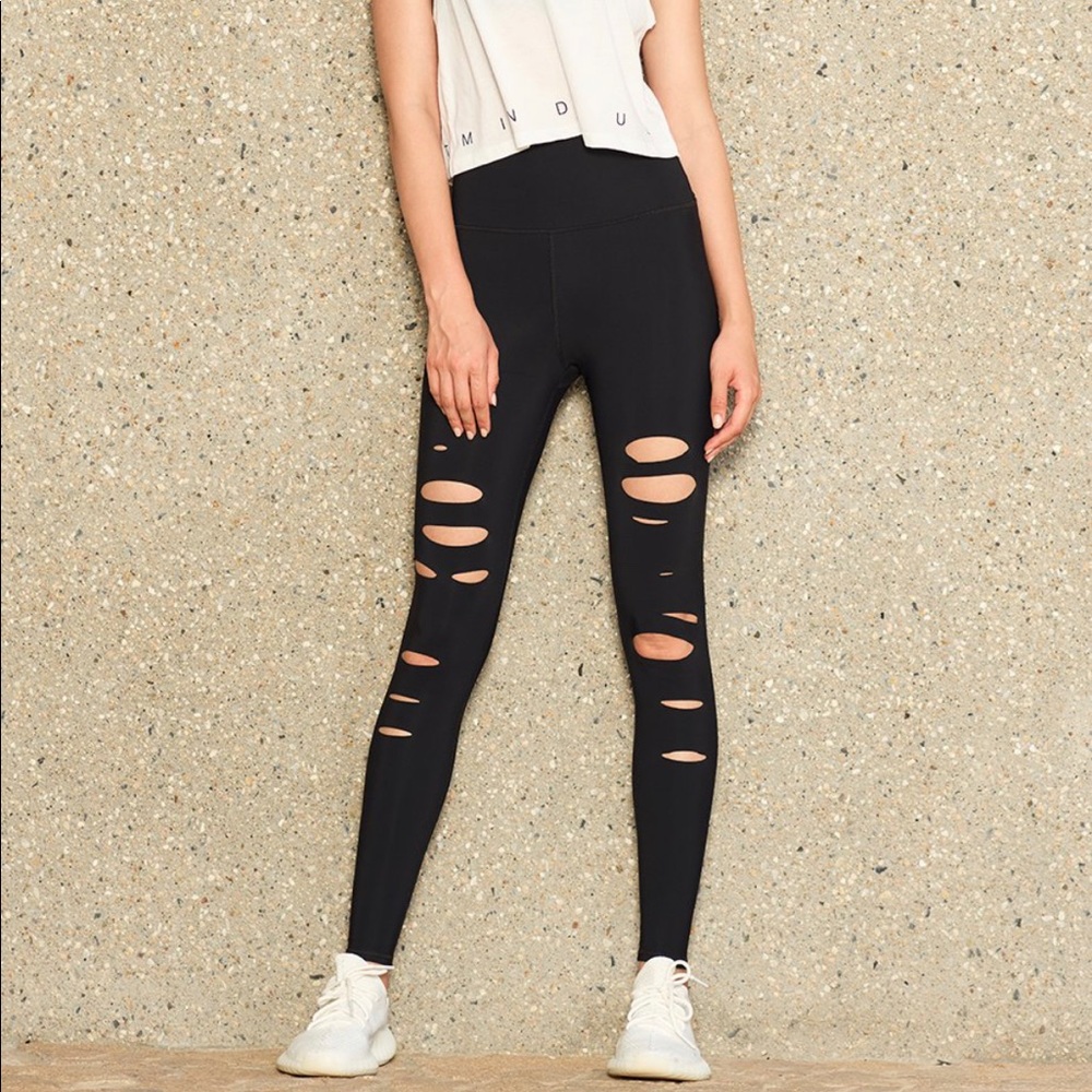 alo yoga high waisted ripped warrior legging
